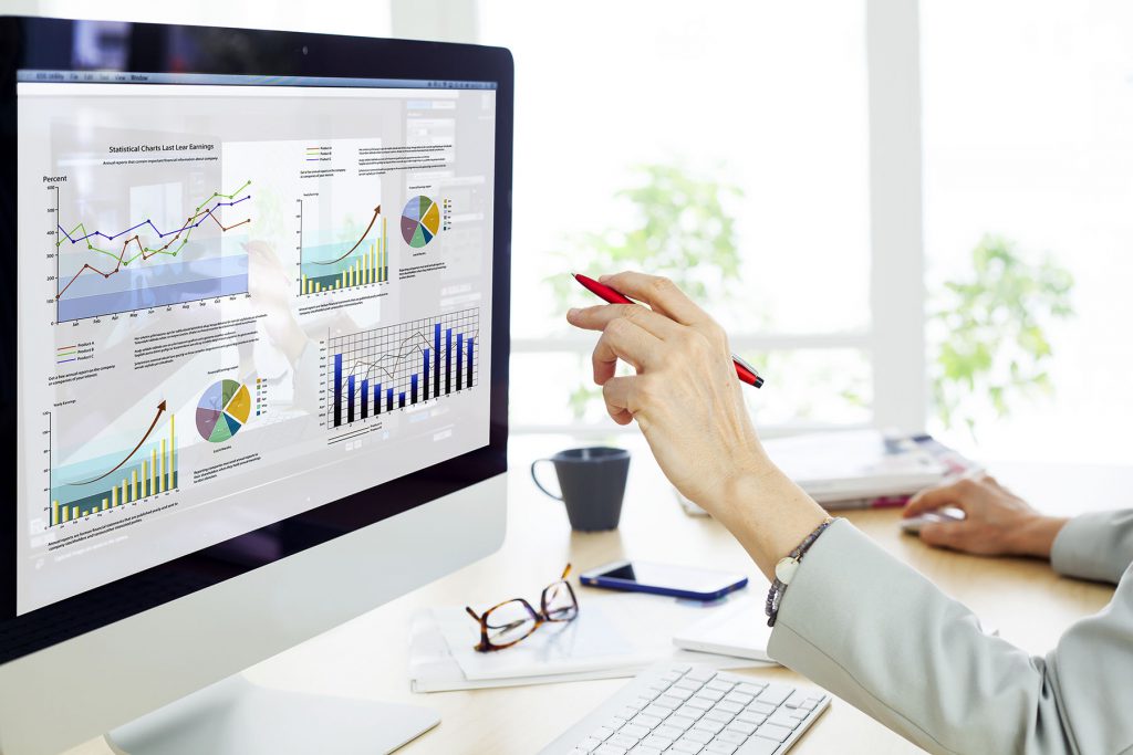 Businesswoman working on computer